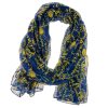 Women's Pacers Script Lightweight Scarf in Navy and Gold - Front View